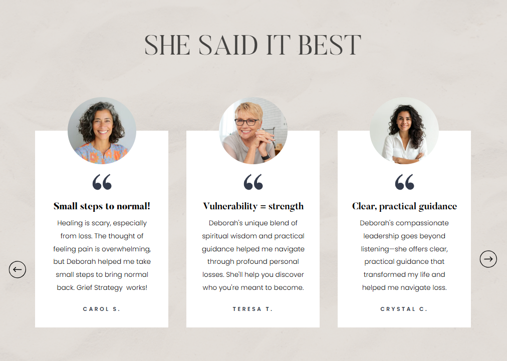 AskDeborahLarson.com Client Testimonials AskDeborahLarson.com Client Testimonials